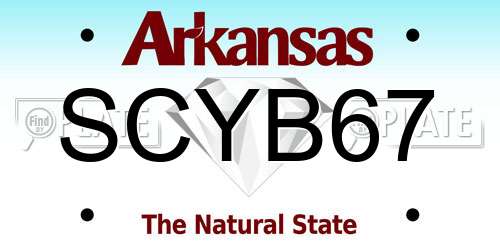 SCYB67 Arkansas License Plate