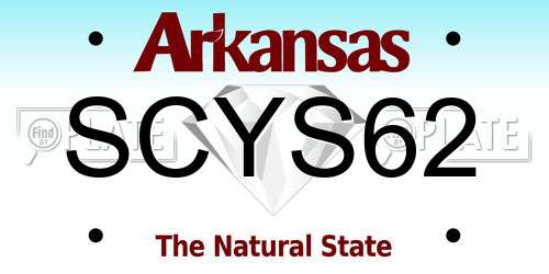 SCYS62 Arkansas License Plate