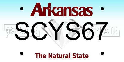 SCYS67 Arkansas License Plate