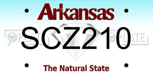 SCZ210 Arkansas License Plate