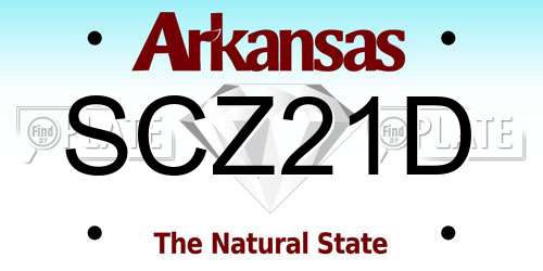 SCZ21D Arkansas License Plate