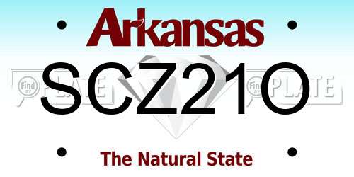 SCZ21O Arkansas License Plate