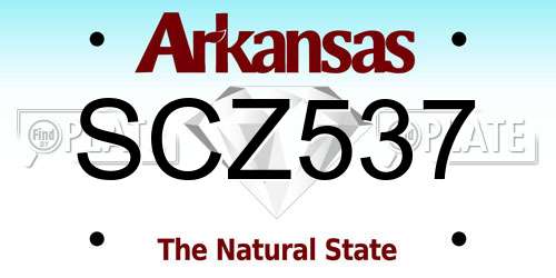 SCZ537 Arkansas License Plate