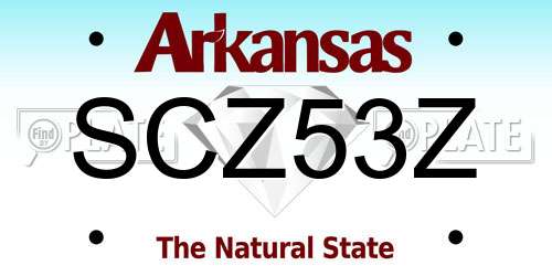 SCZ53Z Arkansas License Plate