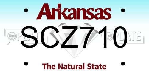 SCZ710 Arkansas License Plate