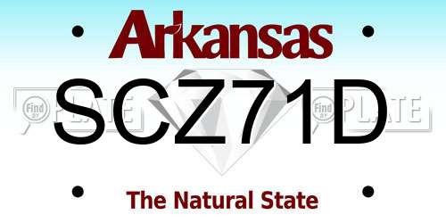 SCZ71D Arkansas License Plate
