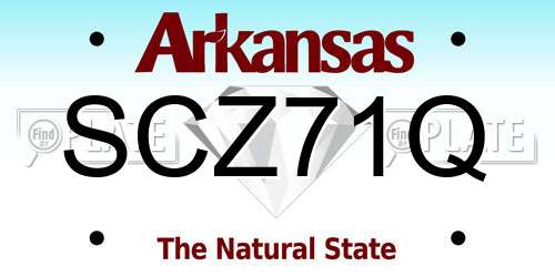 SCZ71Q Arkansas License Plate
