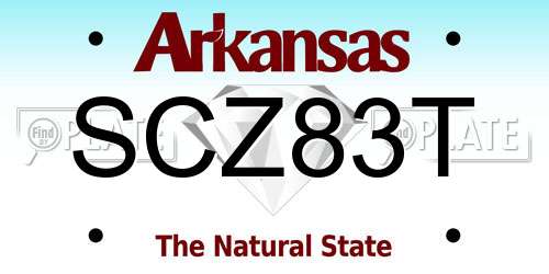 SCZ83T Arkansas License Plate