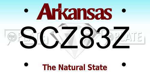 SCZ83Z Arkansas License Plate
