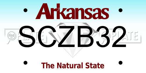 SCZB32 Arkansas License Plate