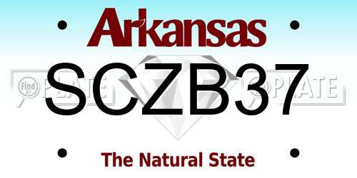 SCZB37 Arkansas License Plate
