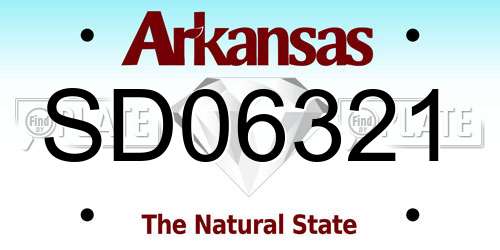 SD06321 Arkansas License Plate