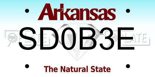 SD0B3E Arkansas License Plate