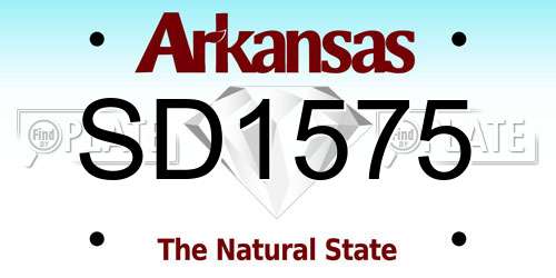 SD1575 Arkansas License Plate