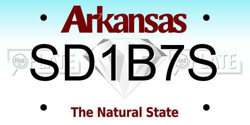 SD1B7S Arkansas License Plate