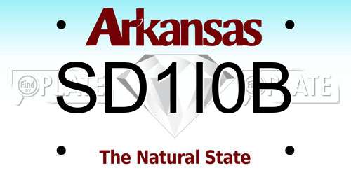 SD1I0B Arkansas License Plate