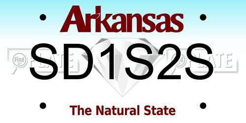 SD1S2S Arkansas License Plate