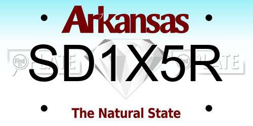 SD1X5R Arkansas License Plate