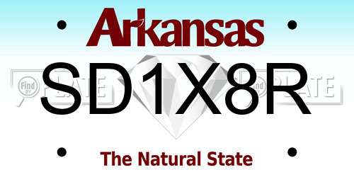 SD1X8R Arkansas License Plate
