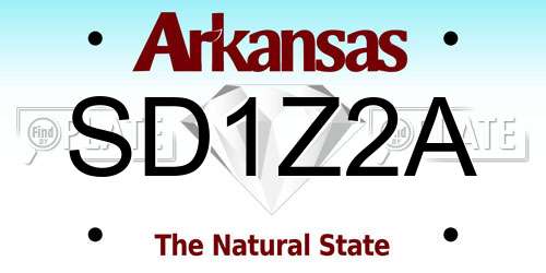 SD1Z2A Arkansas License Plate