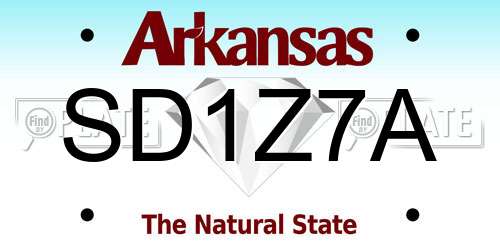 SD1Z7A Arkansas License Plate