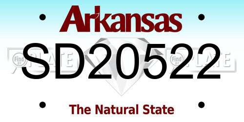 SD20522 Arkansas License Plate