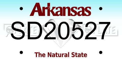 SD20527 Arkansas License Plate
