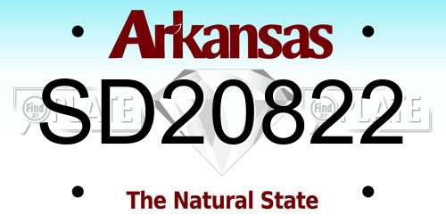 SD20822 Arkansas License Plate