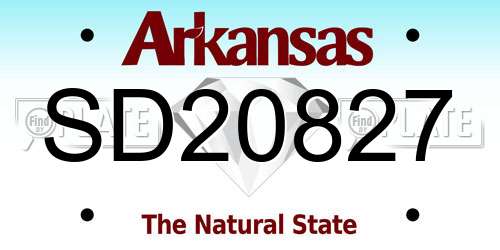 SD20827 Arkansas License Plate