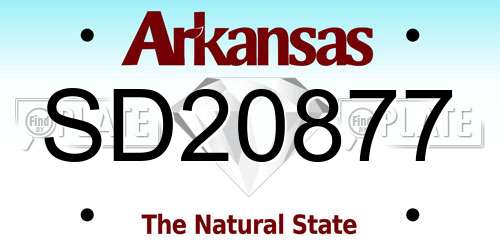 SD20877 Arkansas License Plate