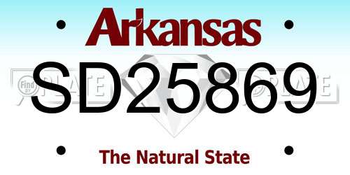 SD25869 Arkansas License Plate