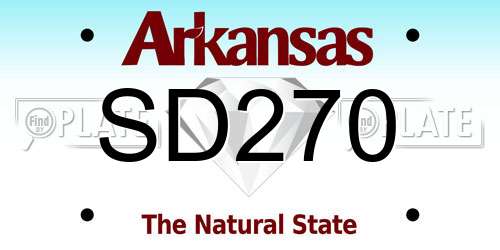 SD270 Arkansas License Plate