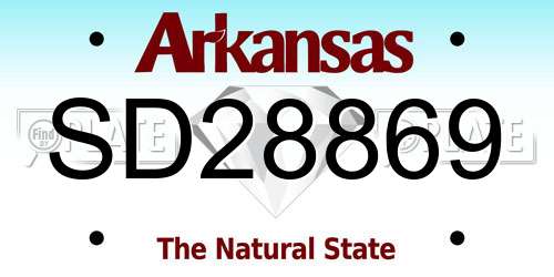 SD28869 Arkansas License Plate