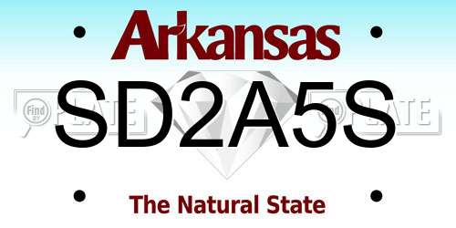 SD2A5S Arkansas License Plate