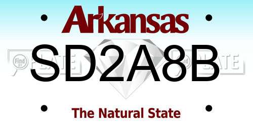 SD2A8B Arkansas License Plate