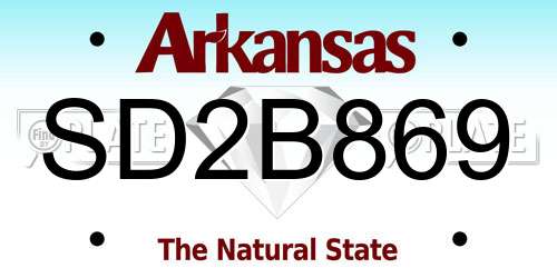 SD2B869 Arkansas License Plate