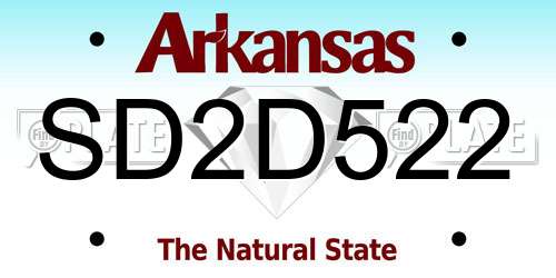 SD2D522 Arkansas License Plate