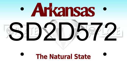 SD2D572 Arkansas License Plate