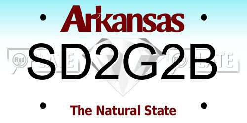 SD2G2B Arkansas License Plate