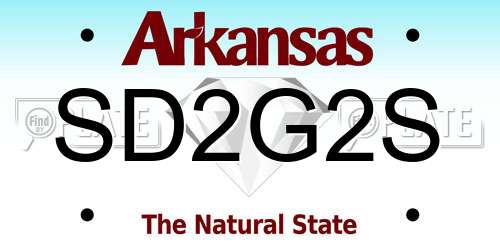 SD2G2S Arkansas License Plate