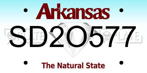 SD2O577 Arkansas License Plate