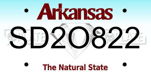 SD2O822 Arkansas License Plate