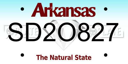SD2O827 Arkansas License Plate