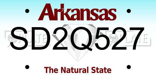 SD2Q527 Arkansas License Plate