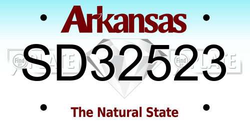SD32523 Arkansas License Plate