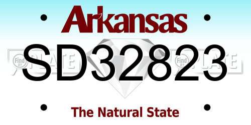SD32823 Arkansas License Plate