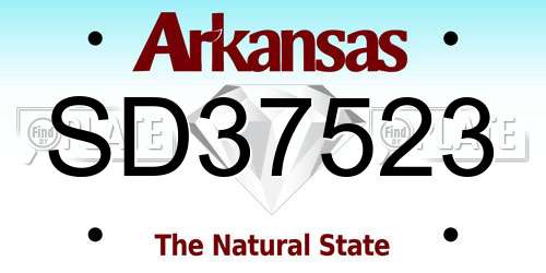 SD37523 Arkansas License Plate