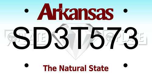 SD3T573 Arkansas License Plate