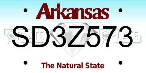 SD3Z573 Arkansas License Plate
