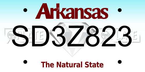SD3Z823 Arkansas License Plate